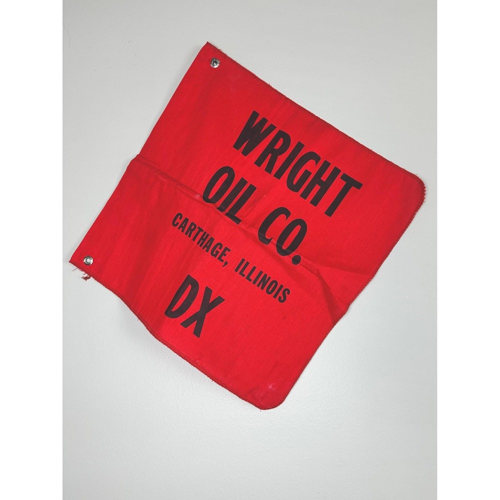 Vintage DX Wright Oil Co. Flag: 1950s Gas Station Advertising Banner